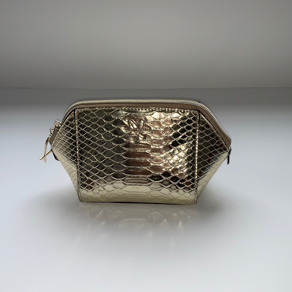 Victoria secret small golden Snake skin makeup pouch